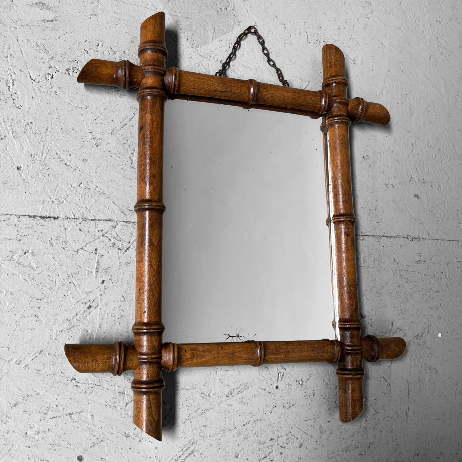 Vintage Faux Bamboo Mirror 50s