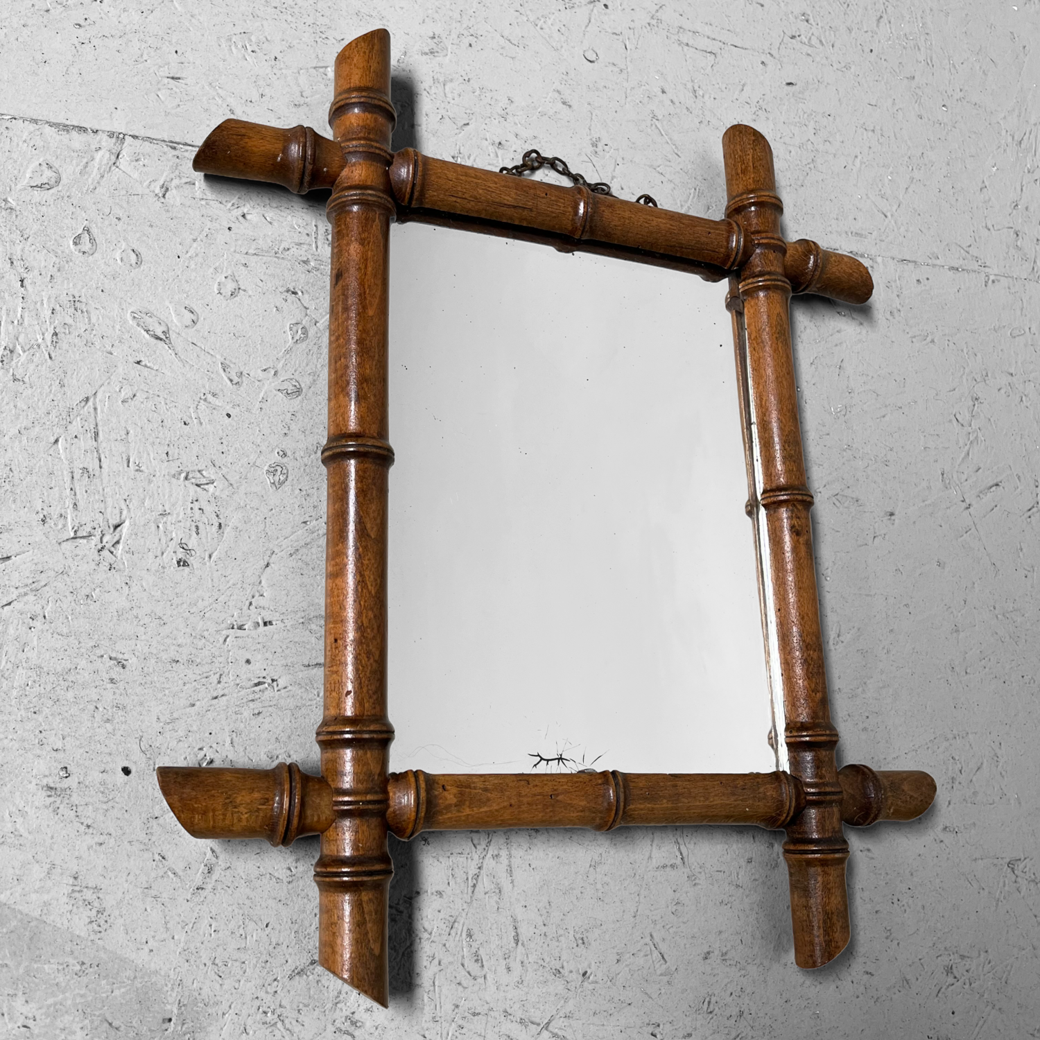 Vintage Faux Bamboo Mirror 50s