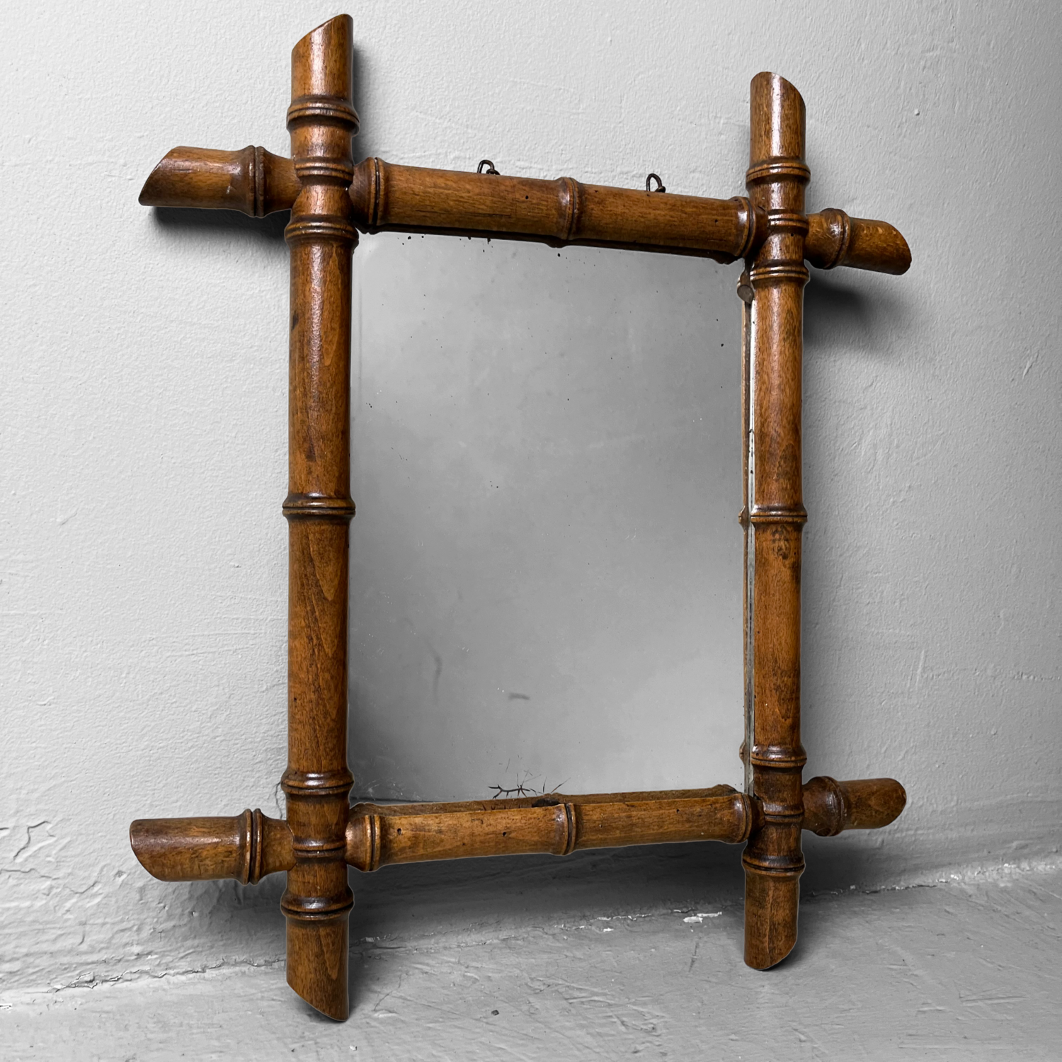 Vintage Faux Bamboo Mirror 50s