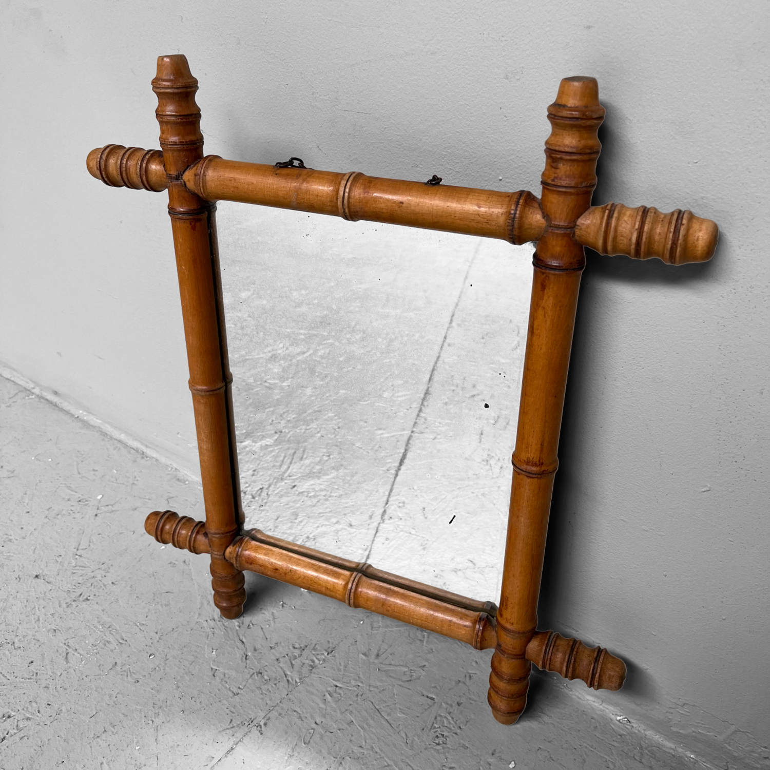 Vintage Faux Bamboo Mirror 50s