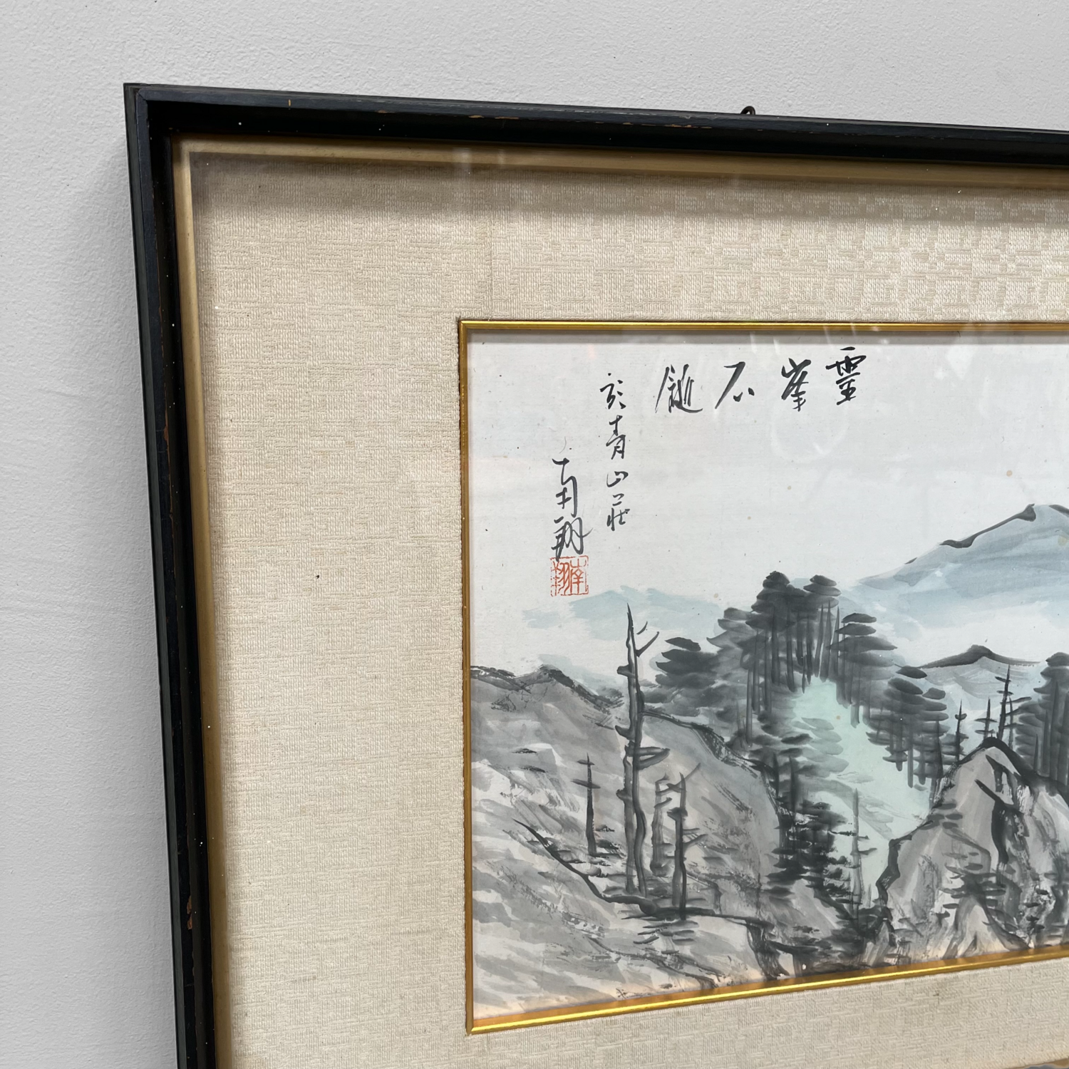 Muurdecoratie Berglandschap in inkt, Japan, vroege Shōwa.