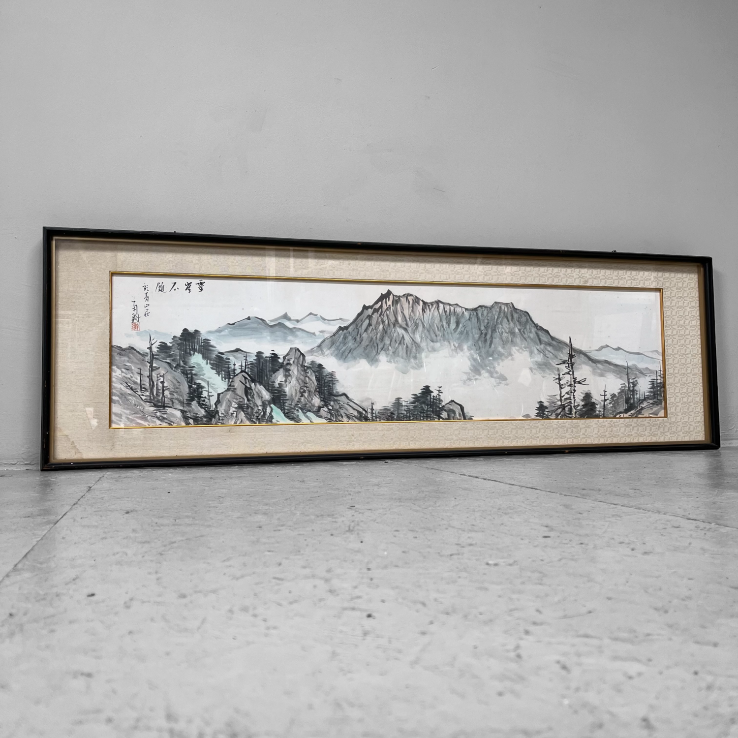 Muurdecoratie Berglandschap in inkt, Japan, vroege Shōwa.