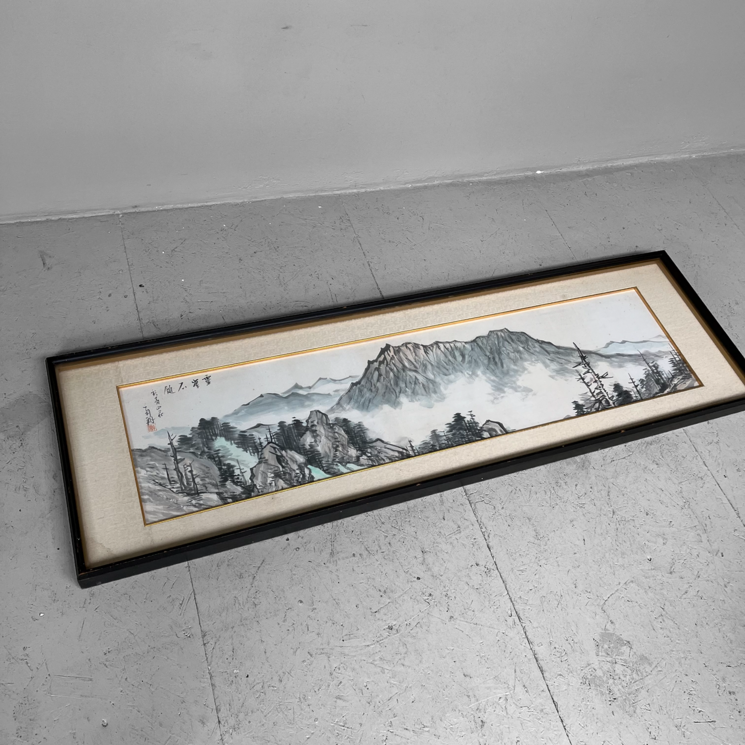 Muurdecoratie Berglandschap in inkt, Japan, vroege Shōwa.