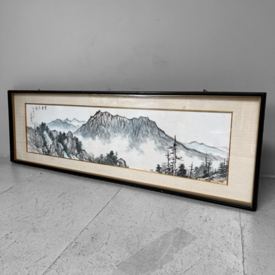 Wall Art Mountain landscape in ink, Japan, early Shōwa.