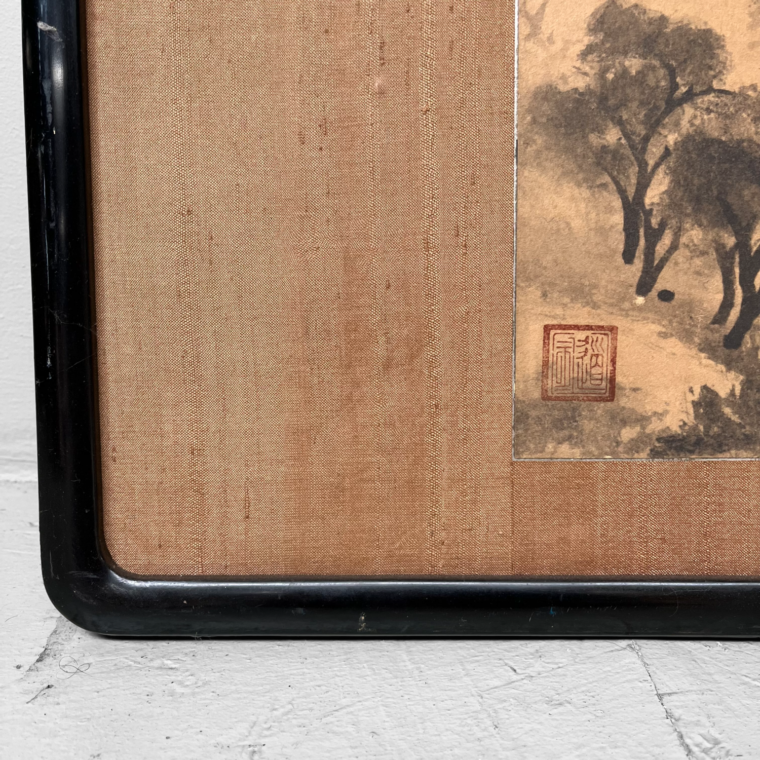 Japanse muurdecoratie 'Landschap', vroege Shōwa.