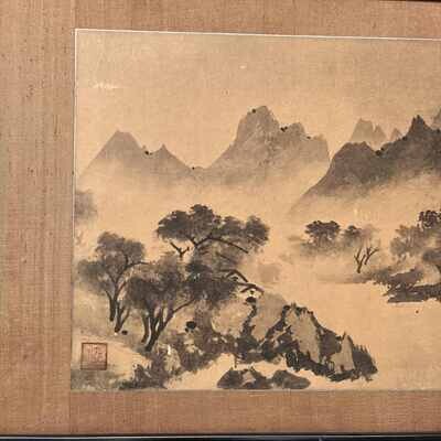 Japanese wall decoration 'Landscape', early Shōwa.