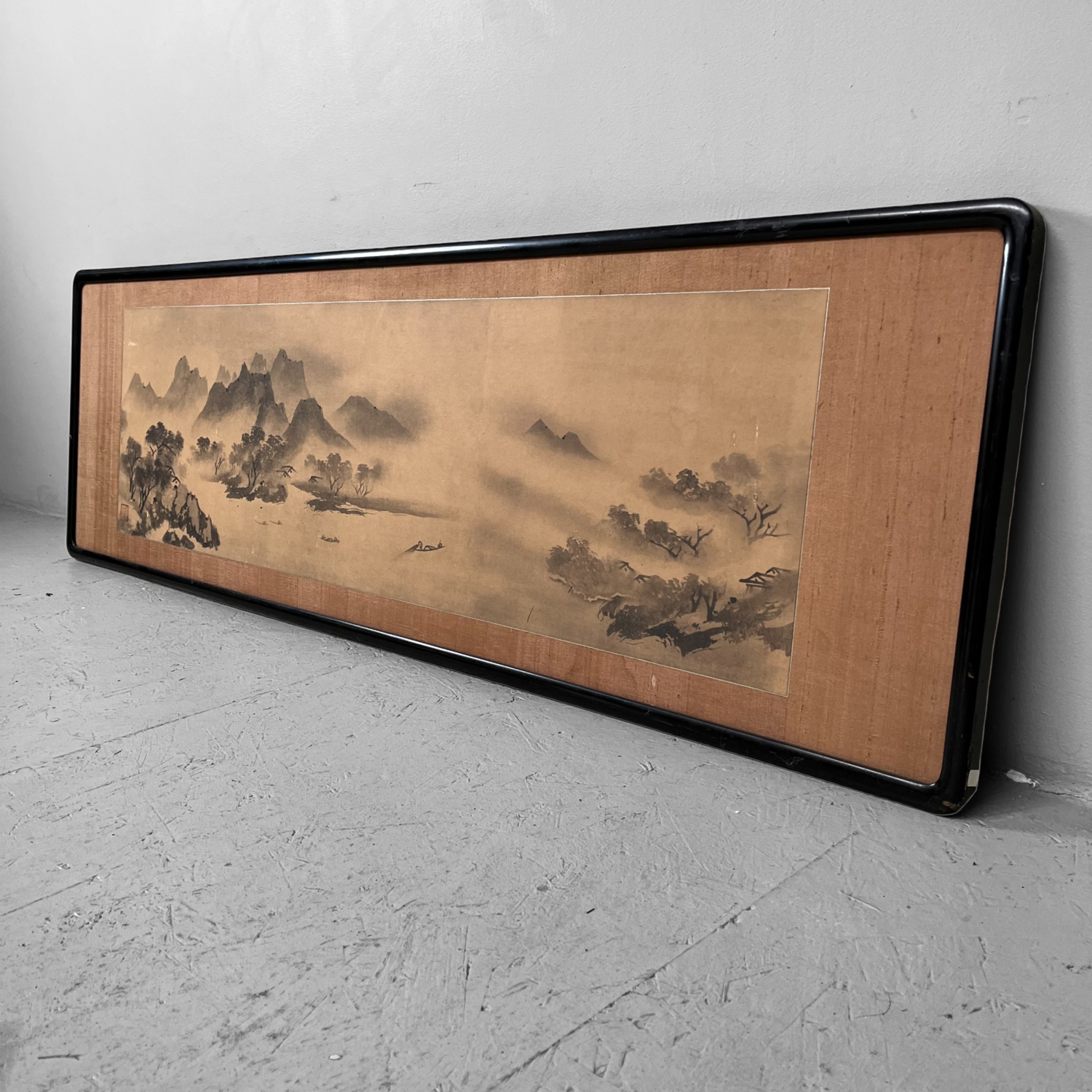 Japanse muurdecoratie 'Landschap', vroege Shōwa.