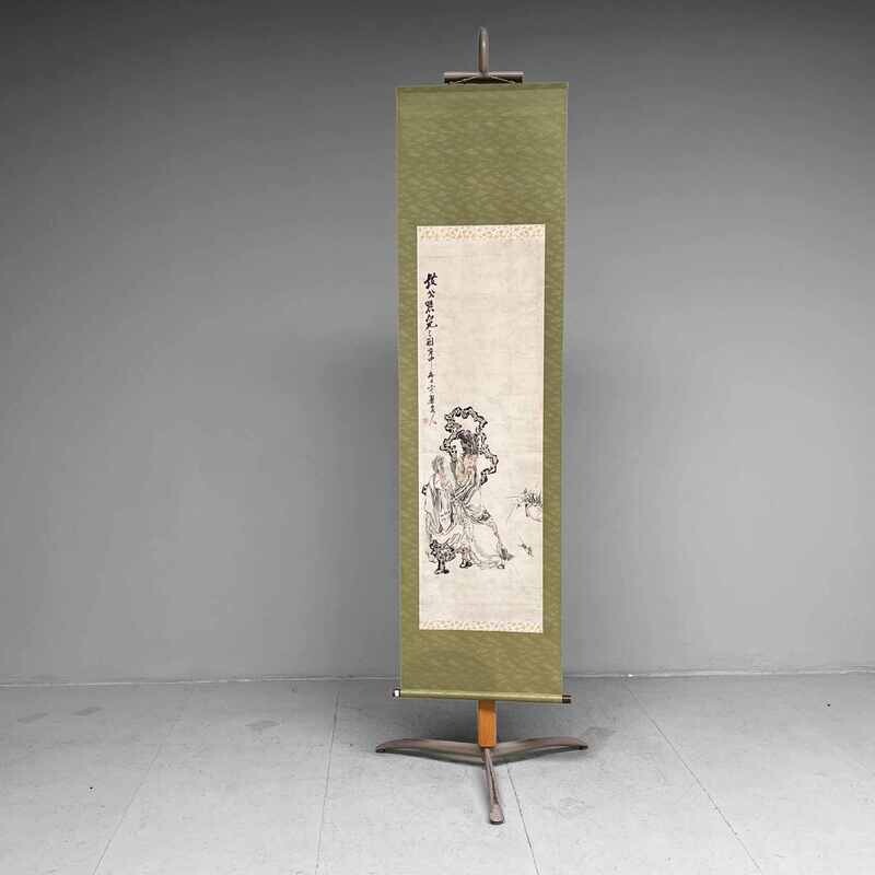 Decorative Hand-Painted Japanese Hanging scroll, early Shōwa.