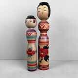 Tsugaru family vintage dento kokeshi by Abo Masafumi and Abo Muchihide