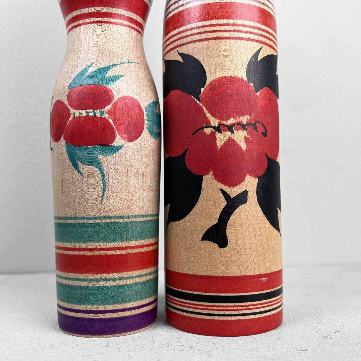 Tsugaru familie vintage dento kokeshi door Abo Masafumi en Abo Muchihide