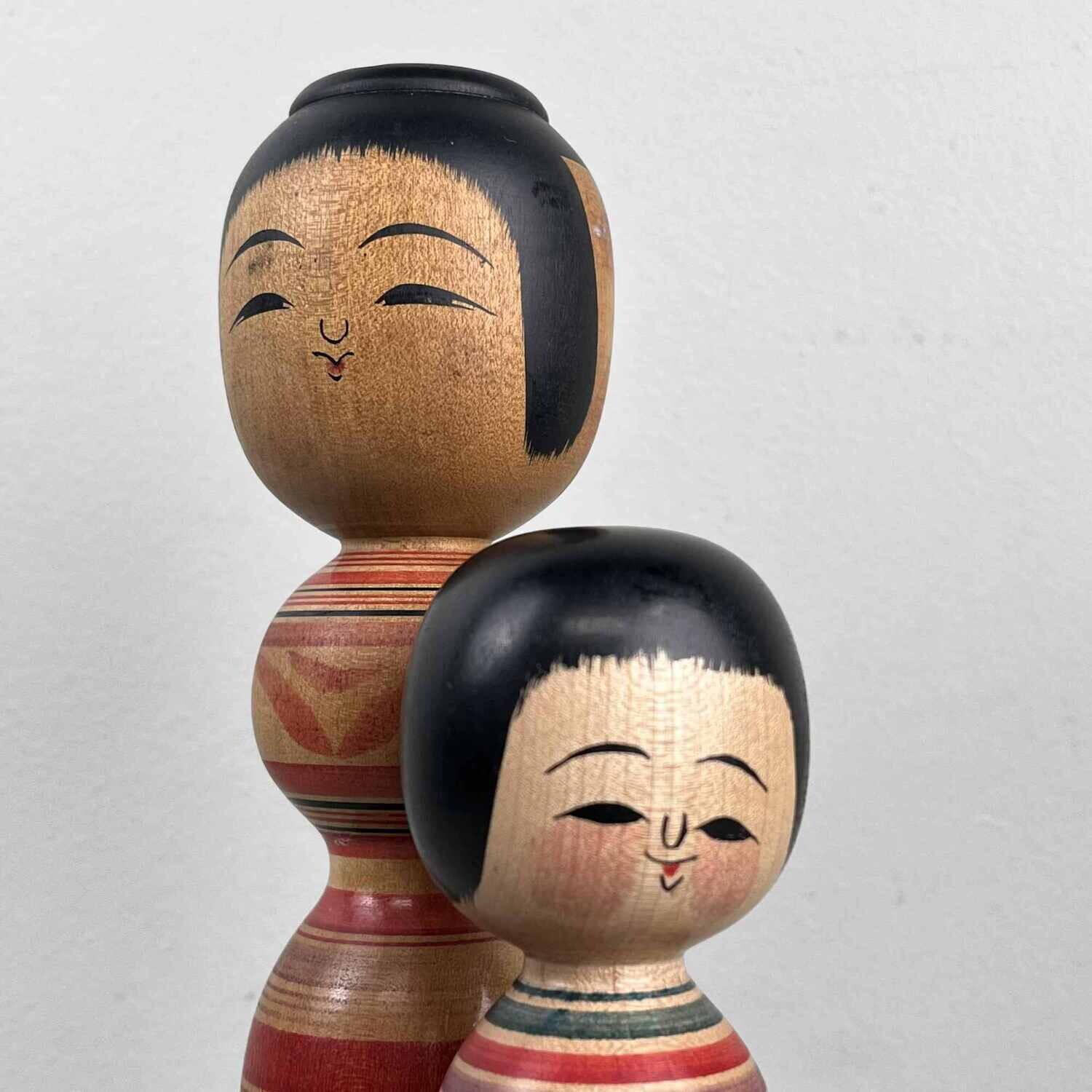 Tsugaru familie dento vintage kokeshi door Abo Masafumi