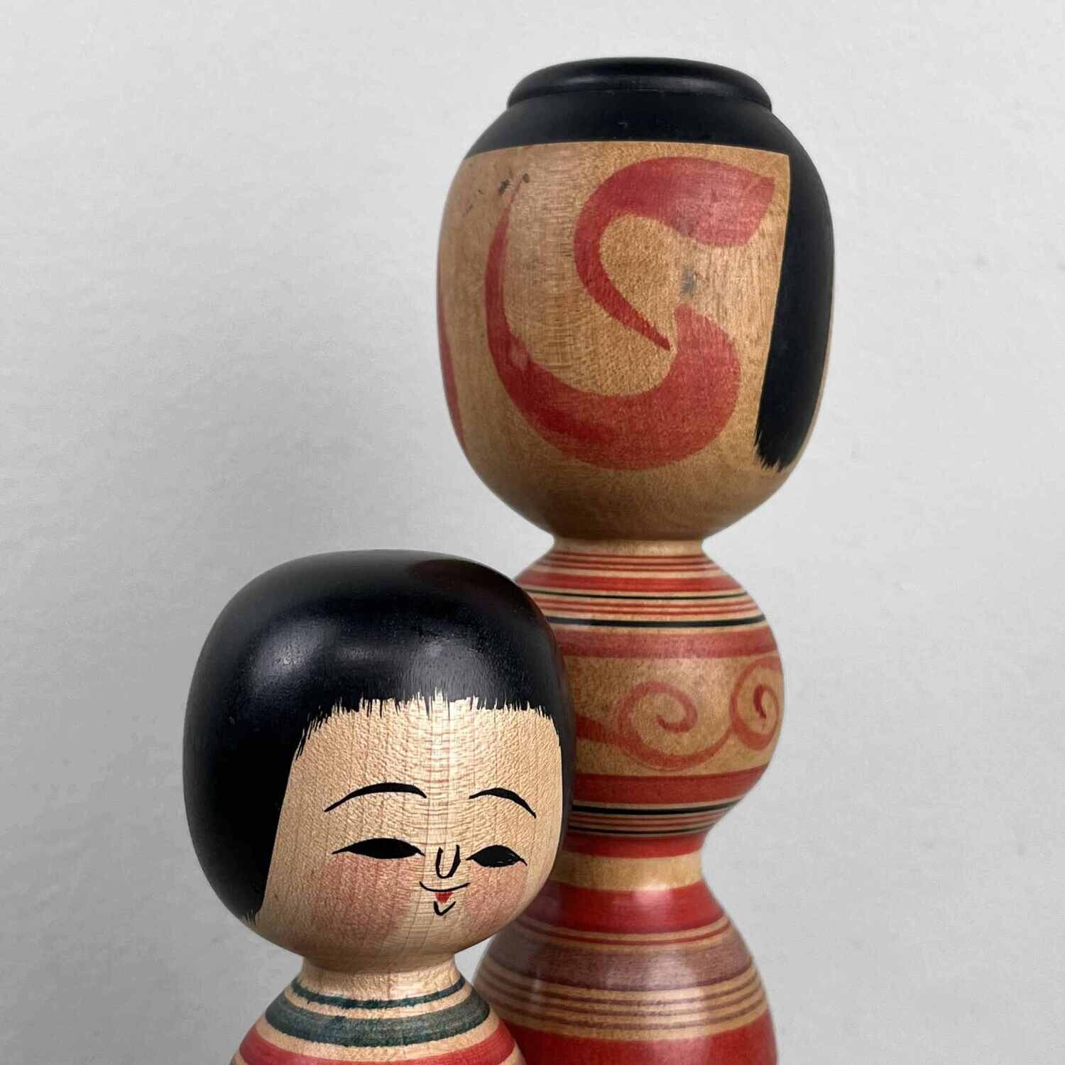 Tsugaru familie dento vintage kokeshi door Abo Masafumi
