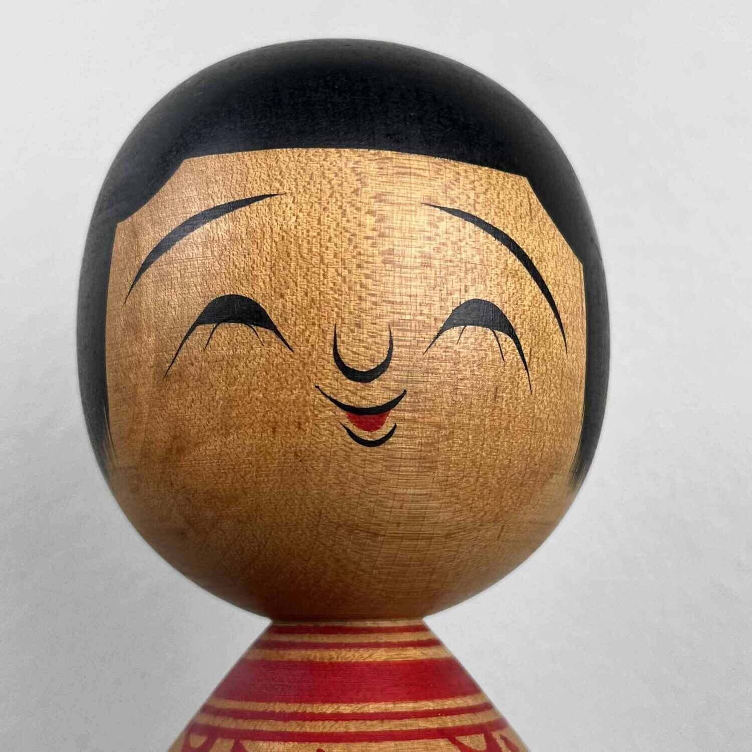 Tsugaru family vintage dento kokeshi by Okuse Tetsunori and Mauri Senzo RARE
