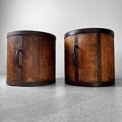 Set Antieke Handgemaakte Rijstmaat Emmers - Itomasu Meiji (1867-1912) Japan