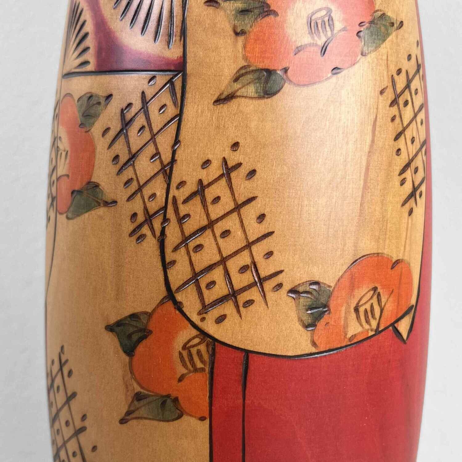 Vintage Sosaku Kokeshi door Usaburo met Originele Verpakking.