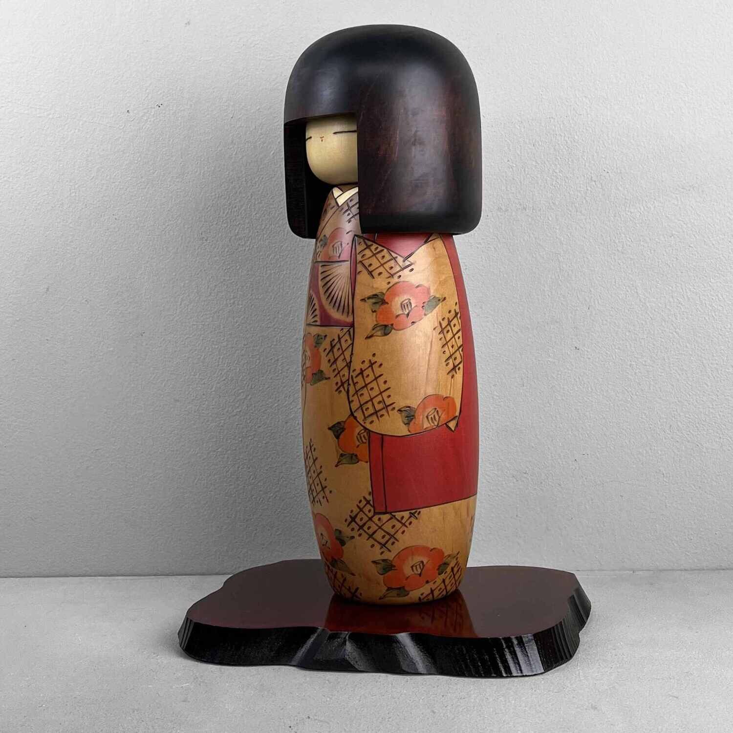 Vintage Sosaku Kokeshi door Usaburo met Originele Verpakking.