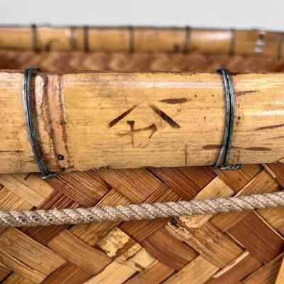 Authentic Hand Braided Bamboo Harvest Basket Japan