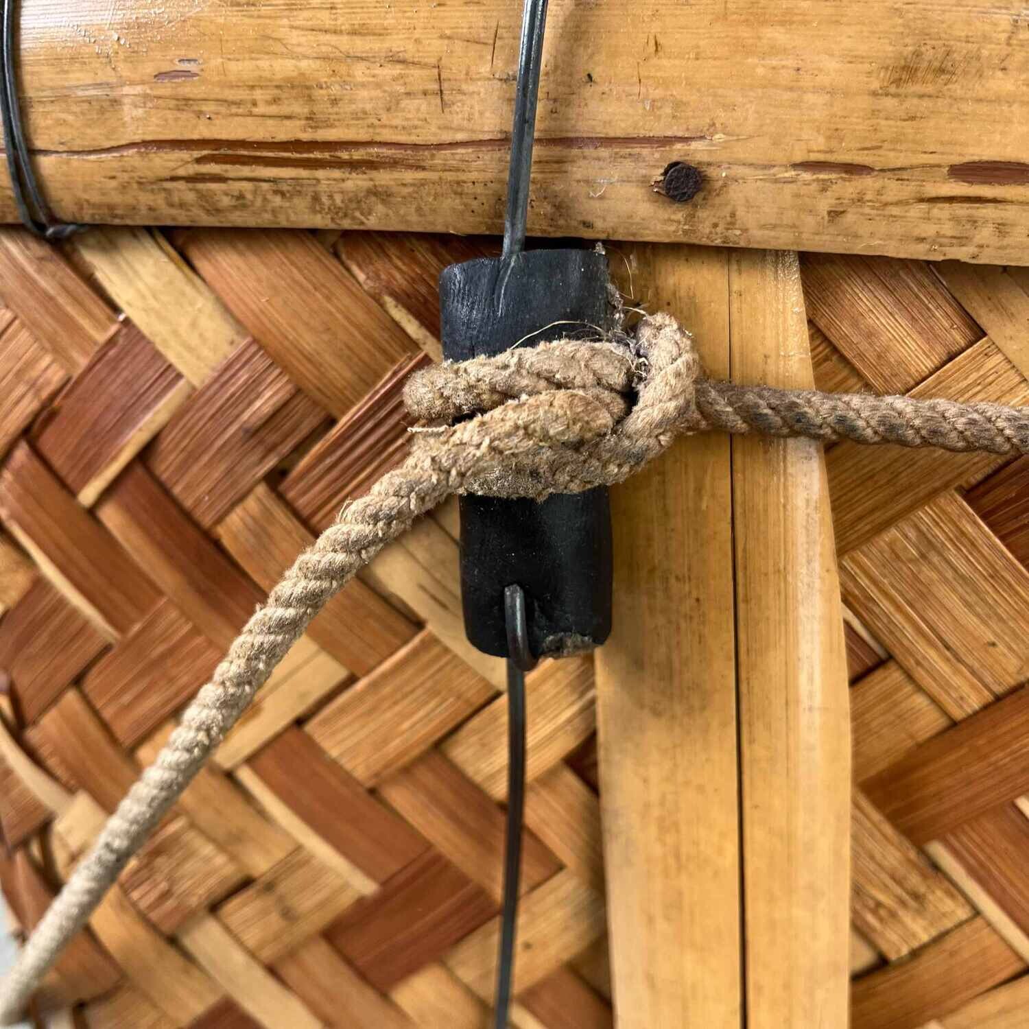 Authentieke Vintage Handgevlochten Bamboe Oogstmand Japan