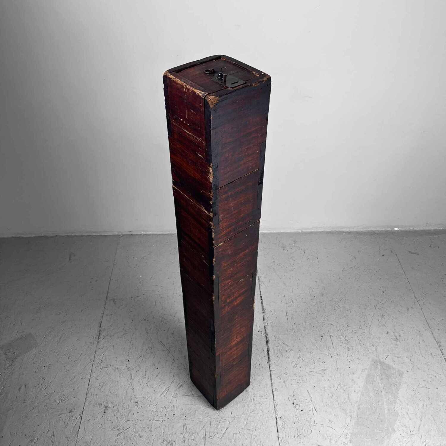 Antique Wooden Scroll Box, Japan, Meiji