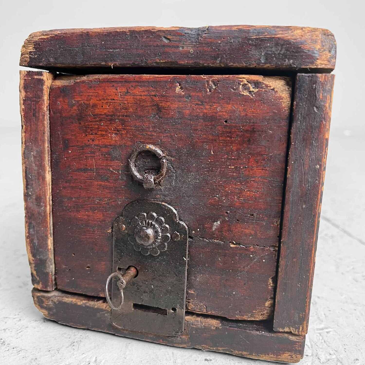 Antique Wooden Scroll Box, Japan, Meiji