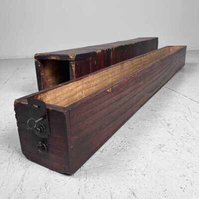 Langwerpige Houten Scroll Box, Japan, Meiji
