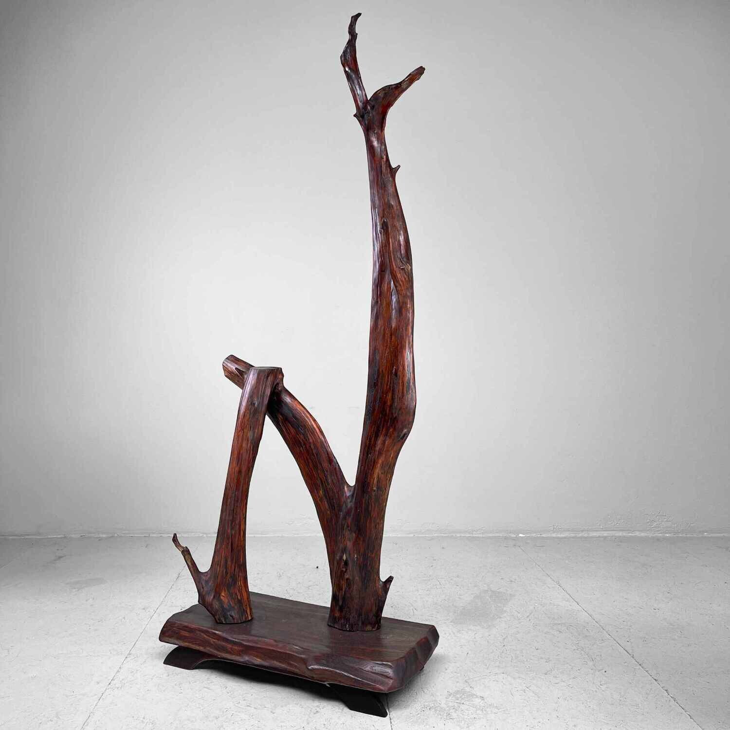 Houten Japanse Wabi Sabi Decoratie, jaren '40.