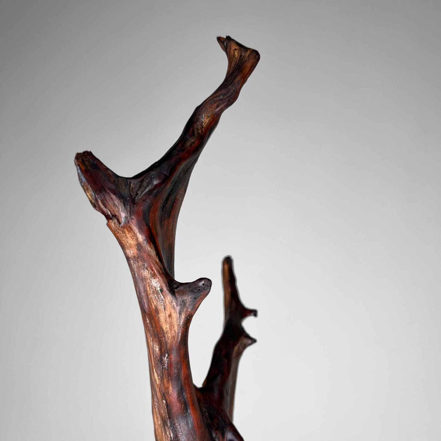 Houten Japanse Wabi Sabi Decoratie, jaren '40.