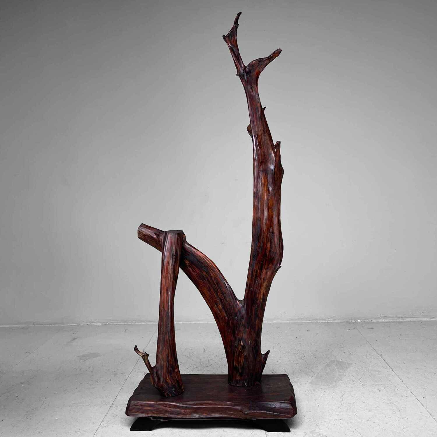 Houten Japanse Wabi Sabi Decoratie, jaren '40.