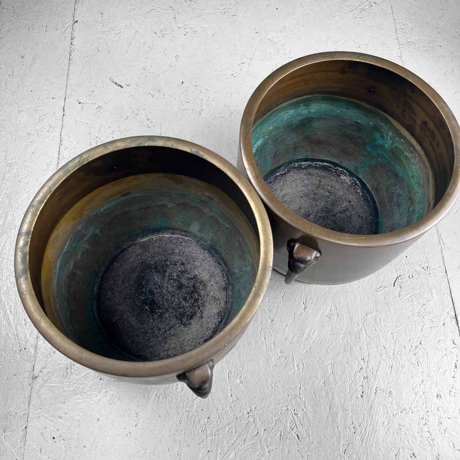 Set Antieke Koperen Hibachi jaren '50 Japan