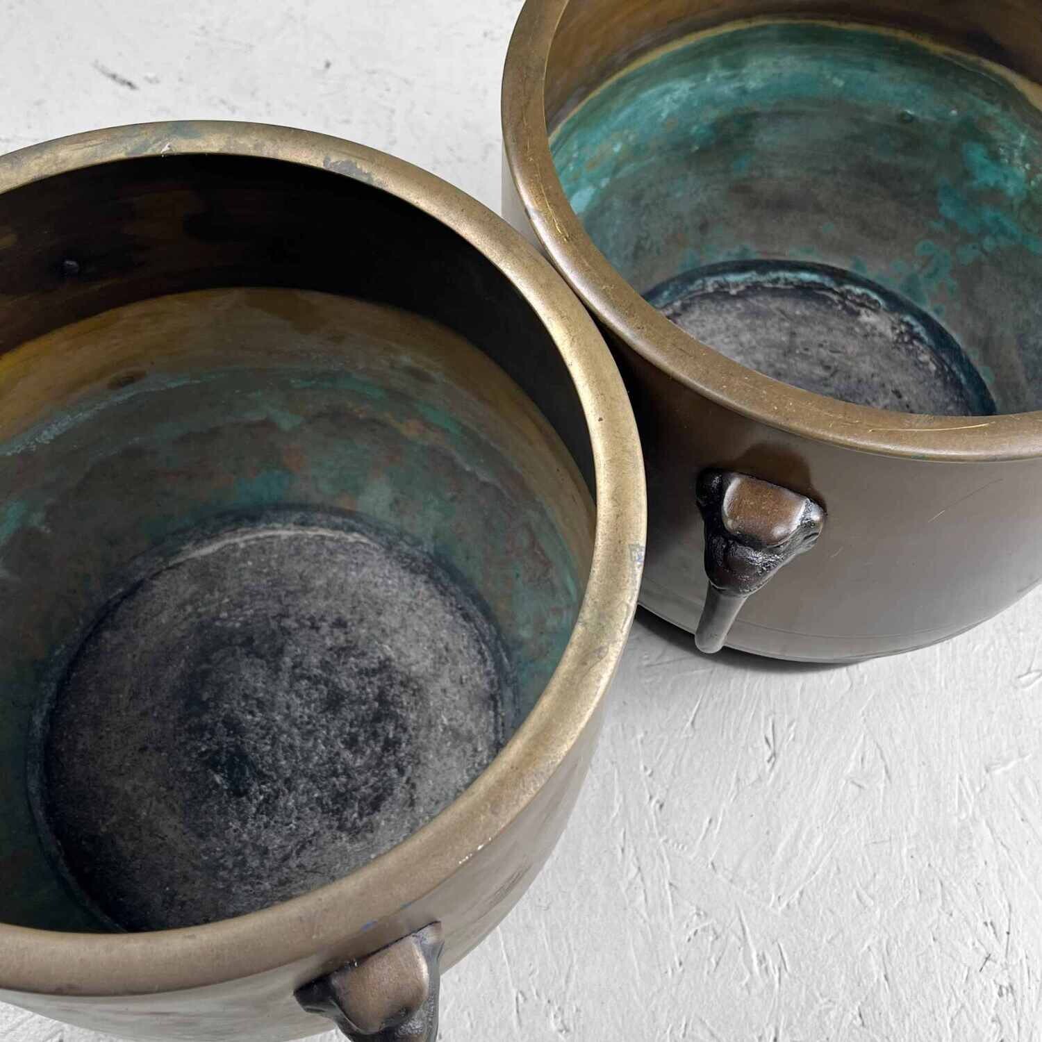 Set Antieke Koperen Hibachi jaren '50 Japan