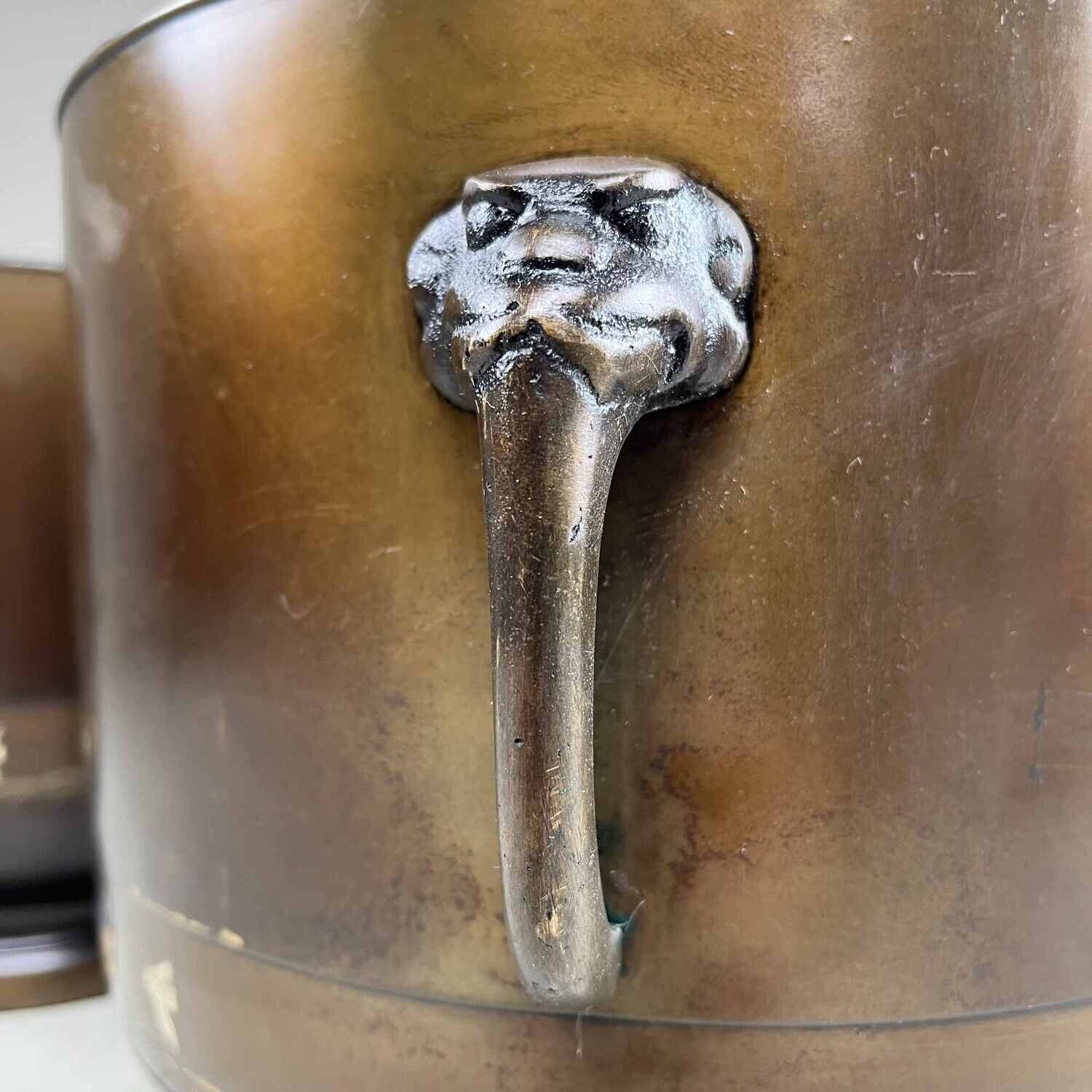 Set Antieke Koperen Hibachi jaren '50 Japan