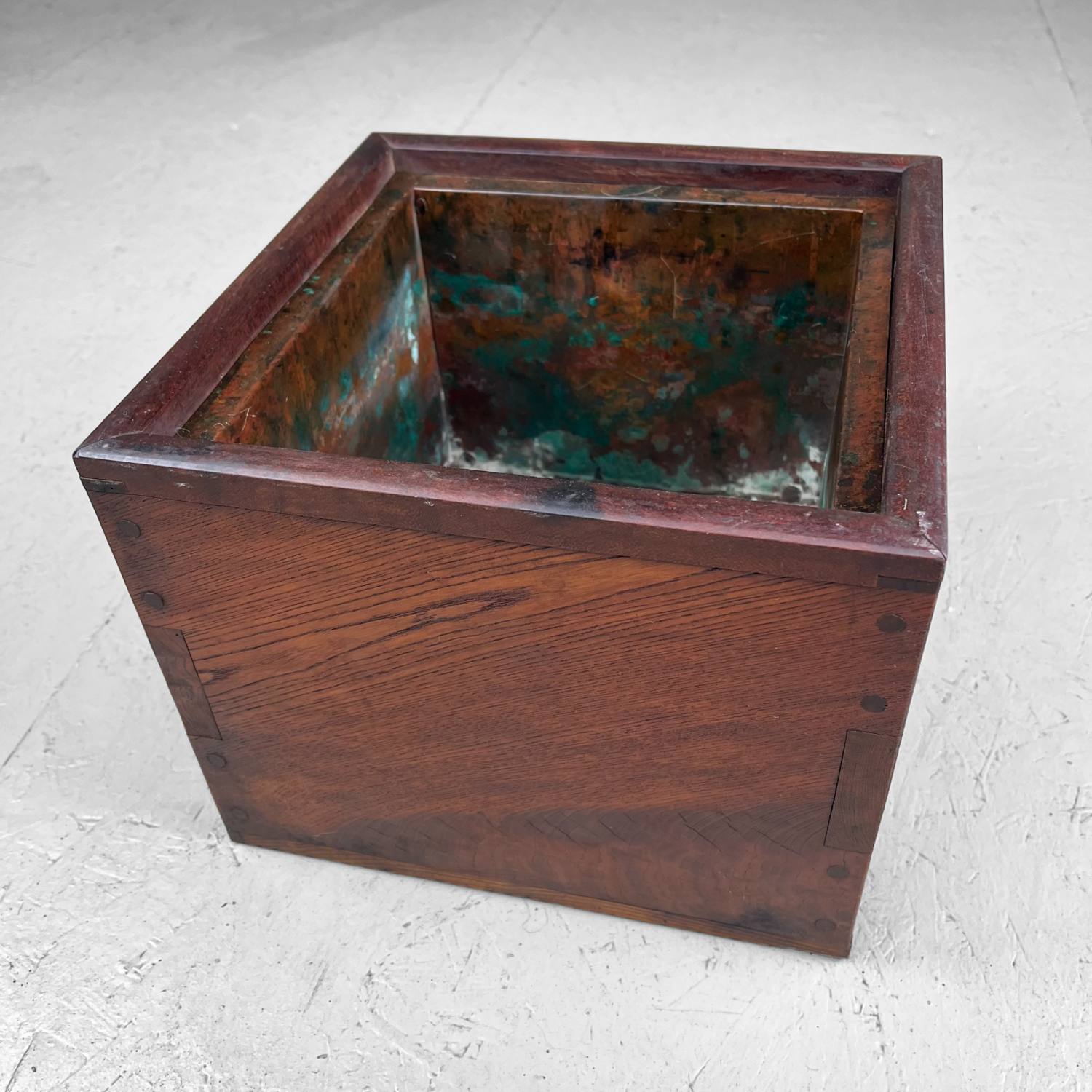 Houten vierkante Hibachi Taishō periode Japan