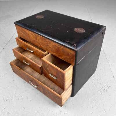 Japanese Antique Sewing Box, Haribako, Taishō Period, Japan.