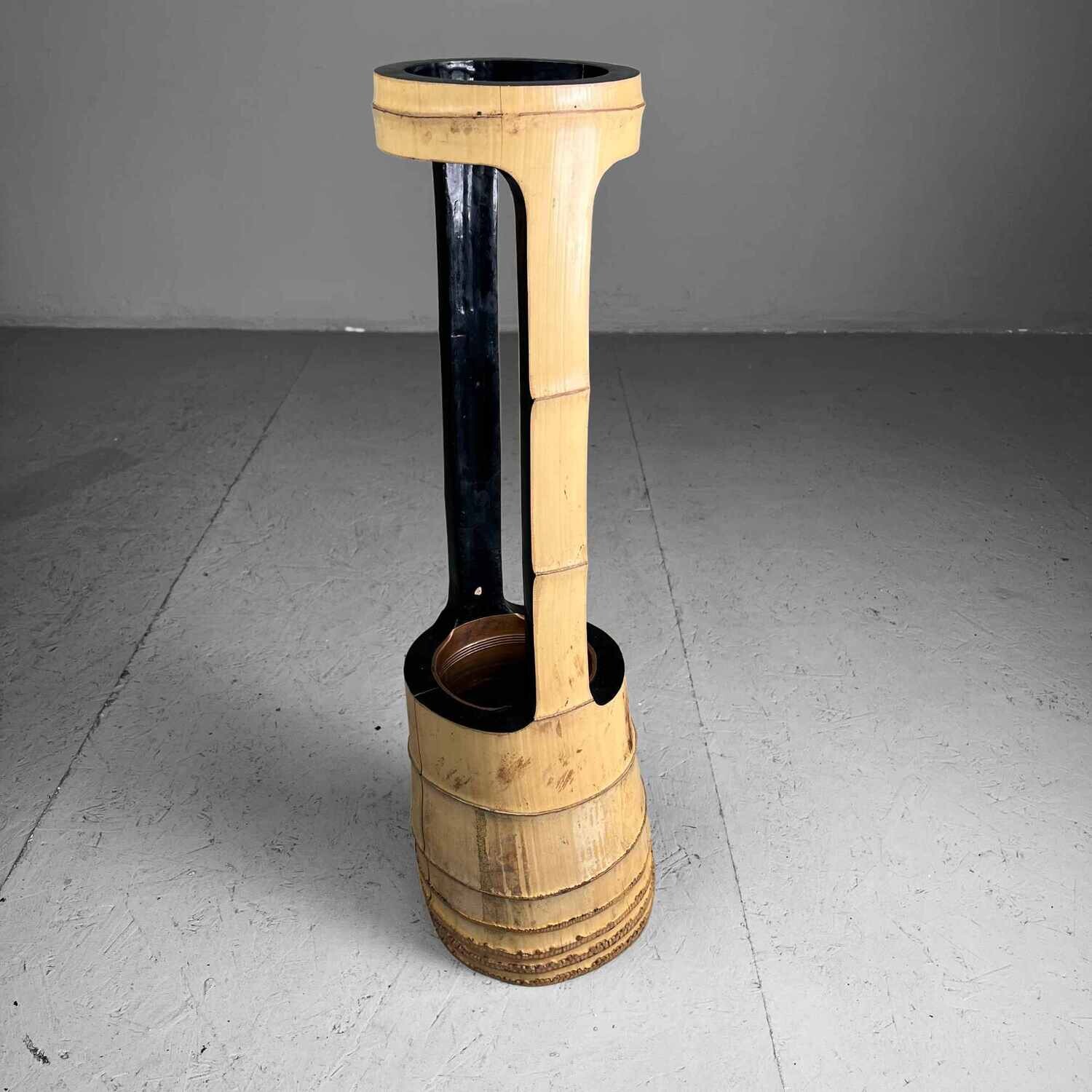 Vintage Bamboo Ikebana "Ni-Ju-Giri" Vase, Circa 1950s, Japan