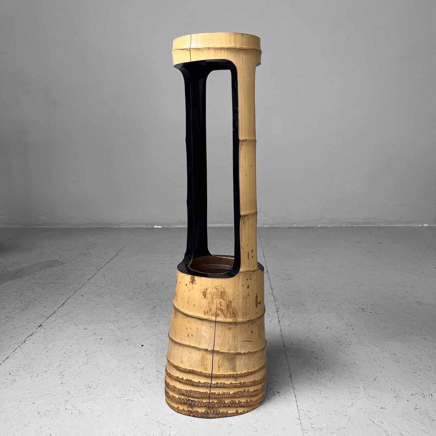 Vintage Bamboo Ikebana "Ni-Ju-Giri" Vase, Circa 1950s, Japan