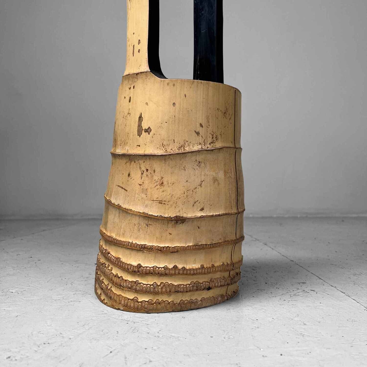 Vintage Bamboo Ikebana "Ni-Ju-Giri" Vase, Circa 1950s, Japan