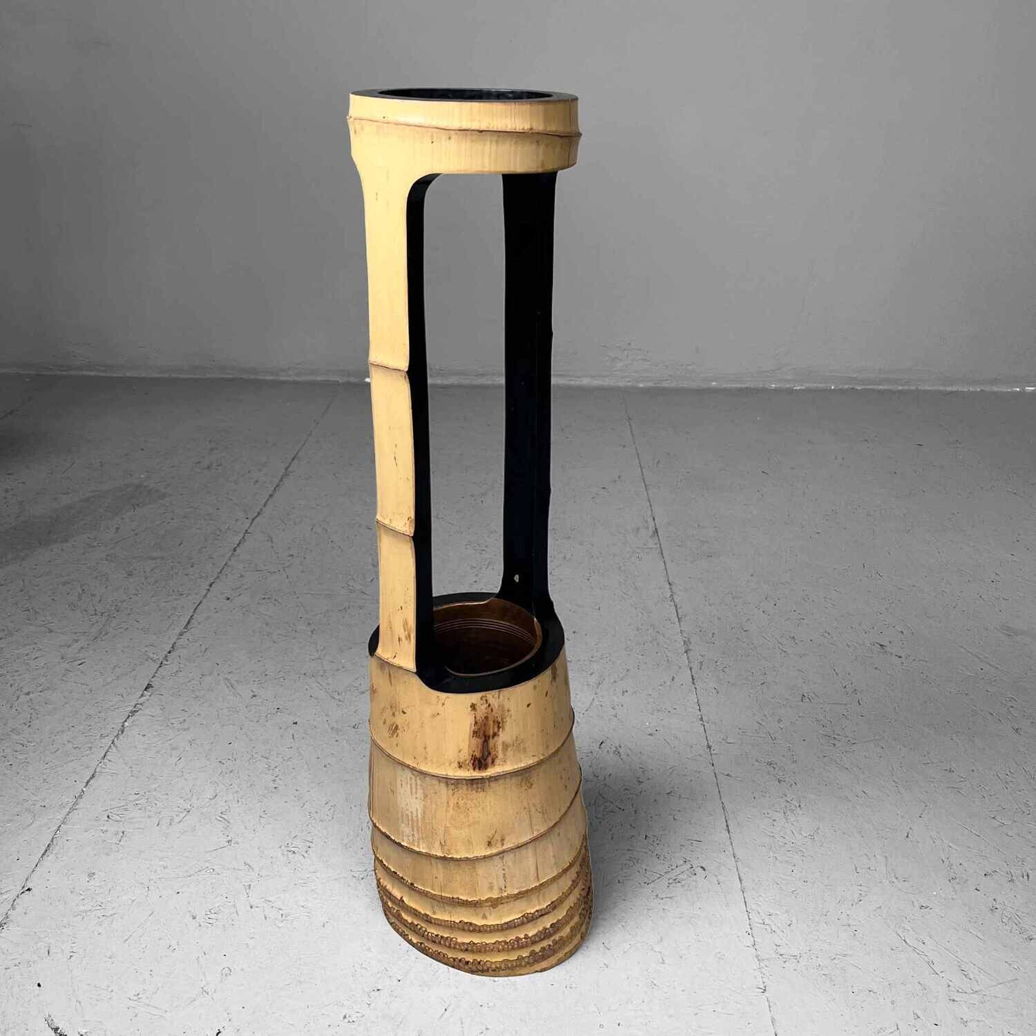 Vintage Bamboo Ikebana "Ni-Ju-Giri" Vase, Circa 1950s, Japan