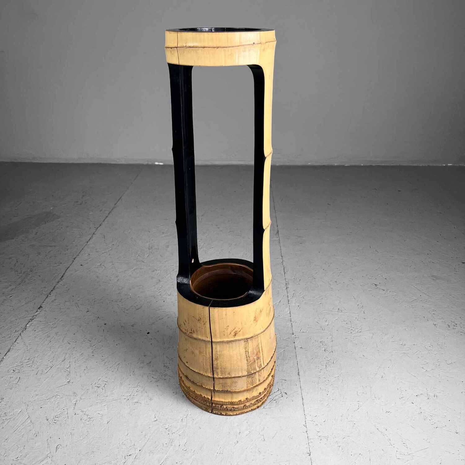 Vintage Bamboo Ikebana "Ni-Ju-Giri" Vase, Circa 1950s, Japan