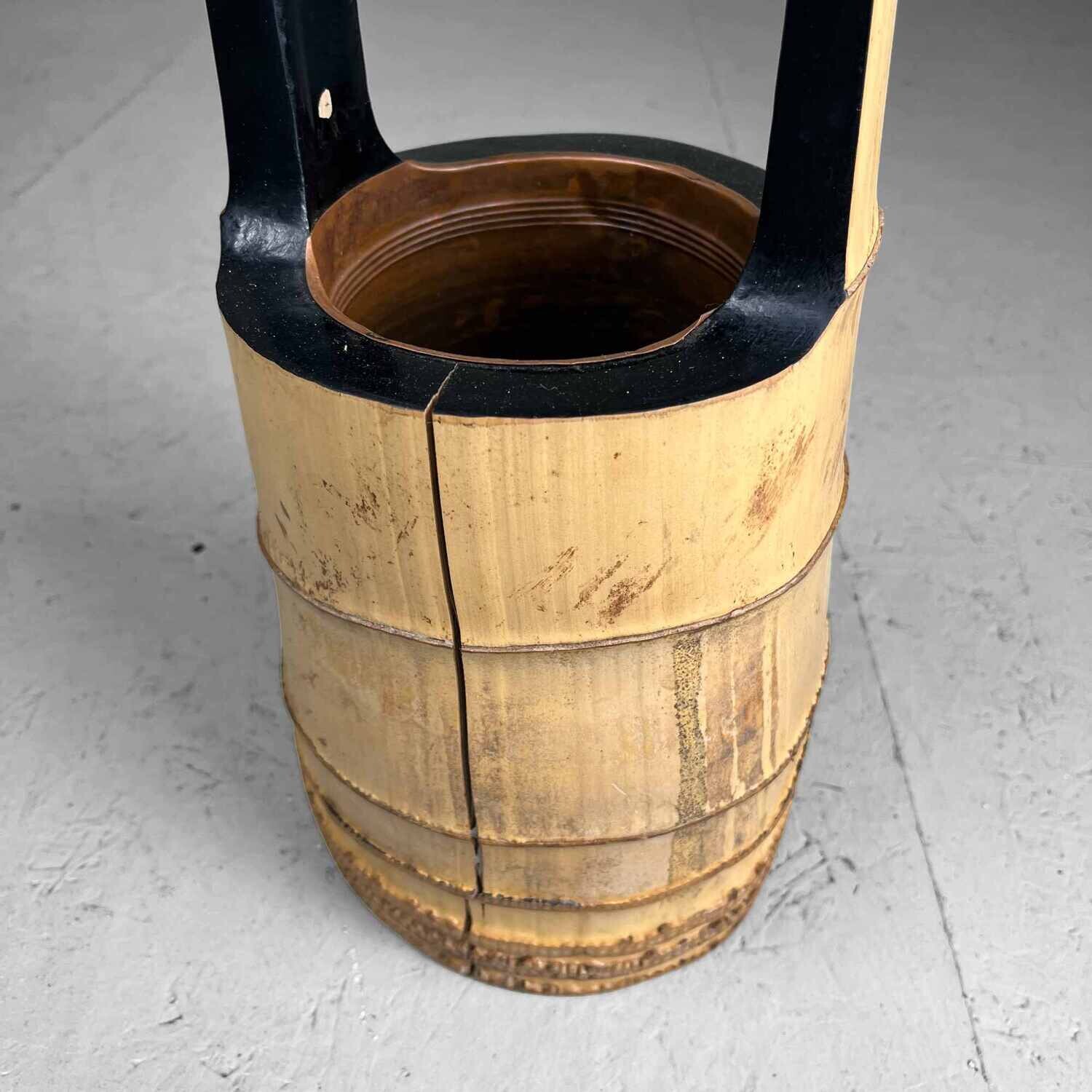 Vintage Bamboo Ikebana "Ni-Ju-Giri" Vase, Circa 1950s, Japan