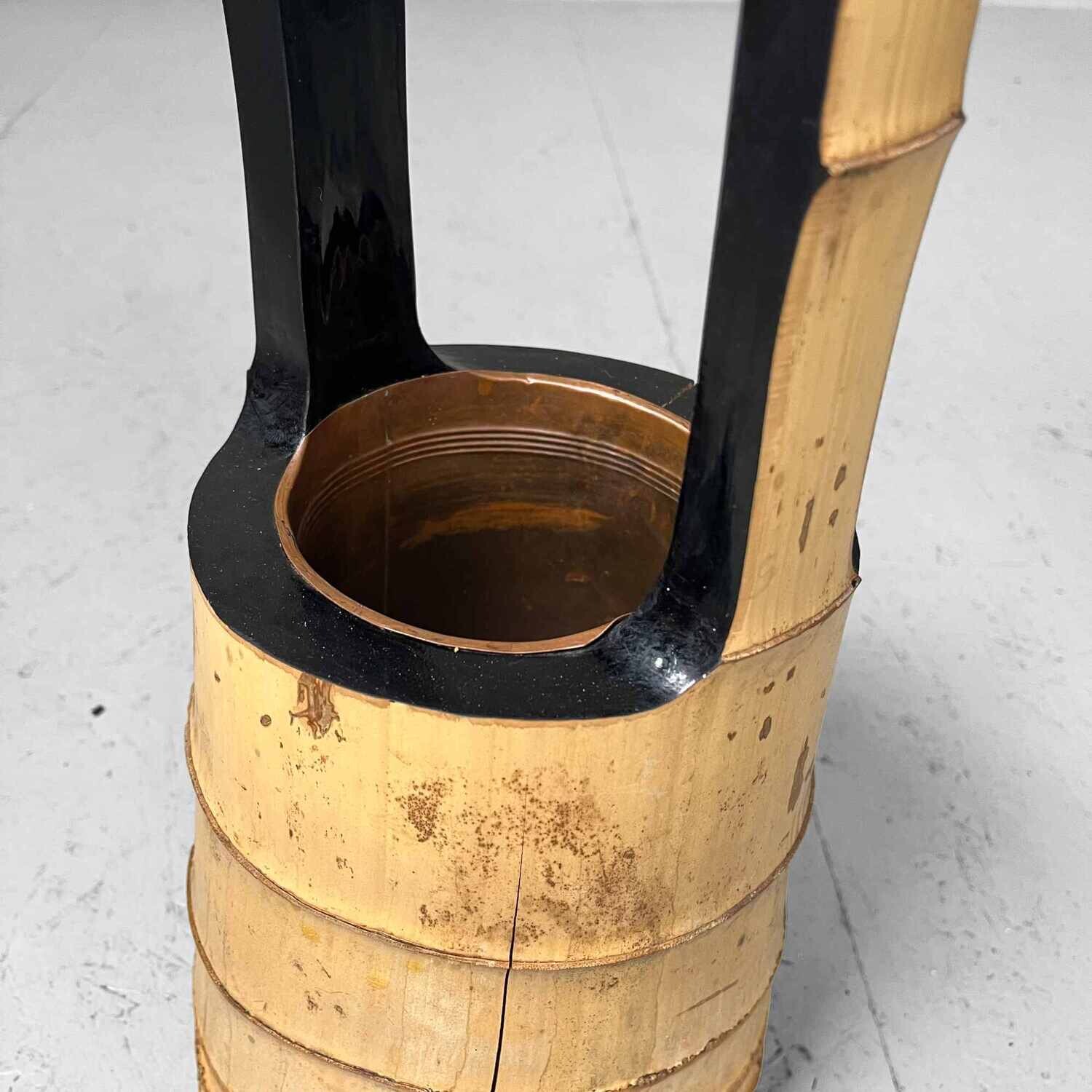 Vintage Bamboo Ikebana "Ni-Ju-Giri" Vase, Circa 1950s, Japan