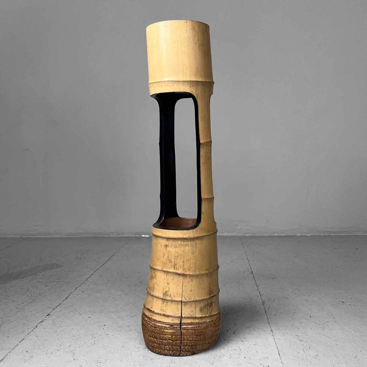 Vintage Bamboo Ikebana Vintage Bamboo Ikebana "Ni-Ju-Giri" Vase, Circa 1950s, Japan