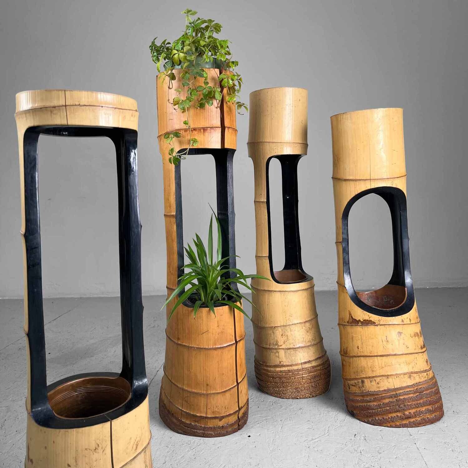 Vintage Bamboo Ikebana Vintage Bamboo Ikebana "Ni-Ju-Giri" Vase, Circa 1950s, Japan
