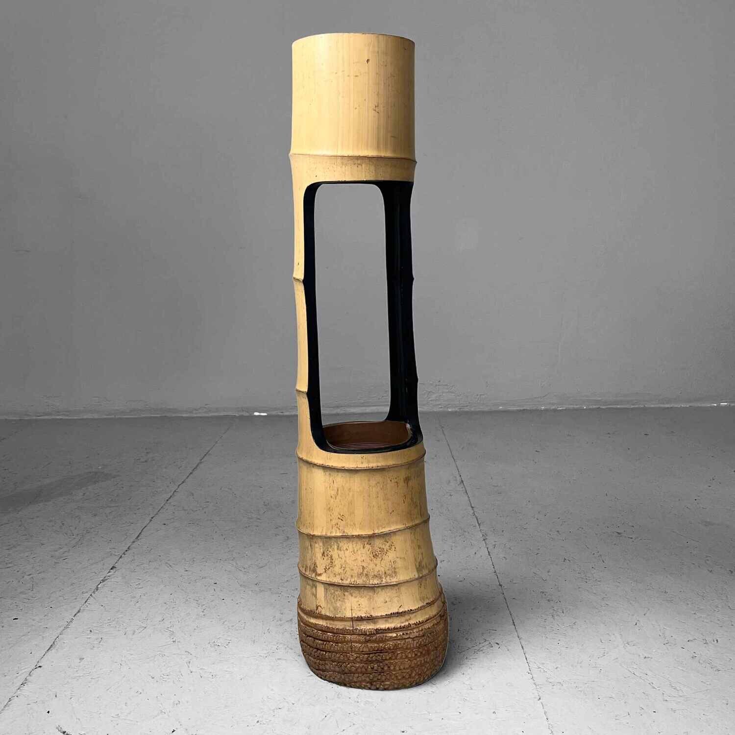 Vintage Bamboo Ikebana Vintage Bamboo Ikebana "Ni-Ju-Giri" Vase, Circa 1950s, Japan