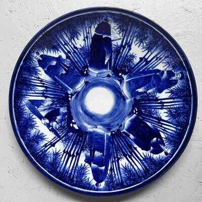 Japans Sometsuke Blue and White Imari Ware / Bord, begin 1900