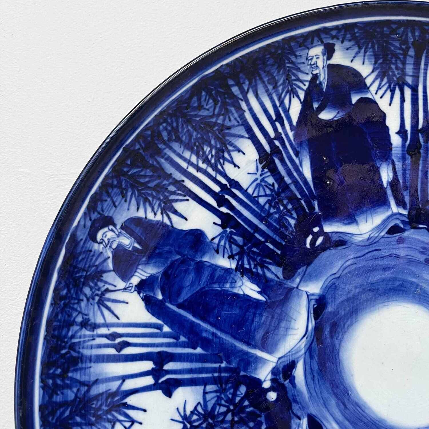 Japans Sometsuke Blue and White Imari Ware / Bord, begin 1900