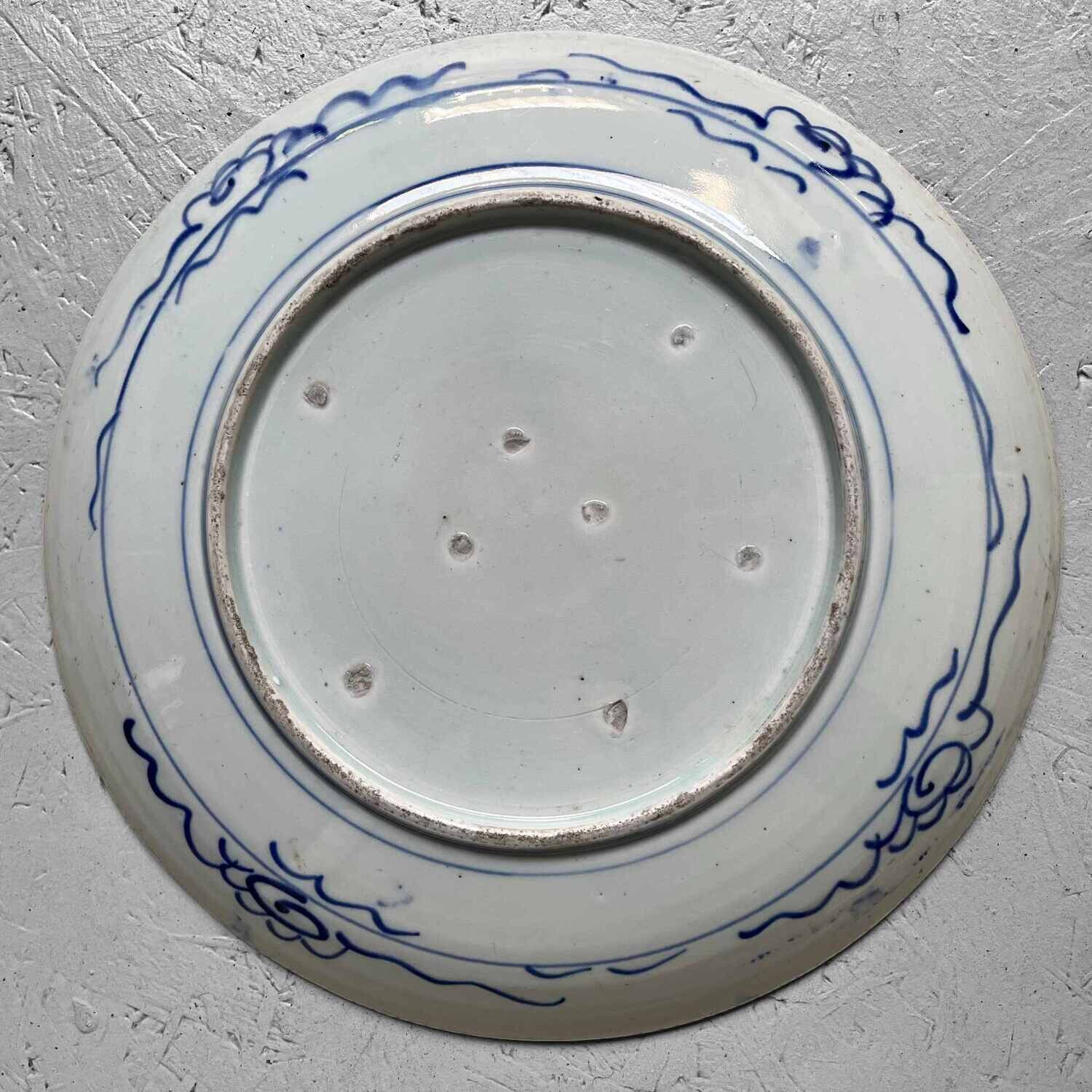 Japans Sometsuke Blauw en Wit Imari Ware / Bord, begin 1900