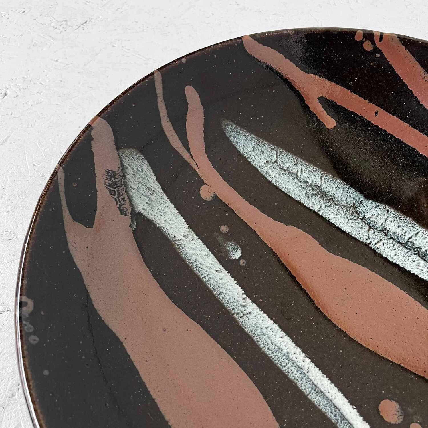 Vintage Glazed Earthenware Dish Japan, 1960s