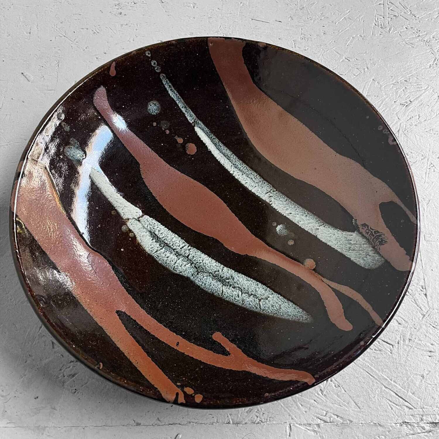 Vintage Glazed Earthenware Dish Japan, 1960s