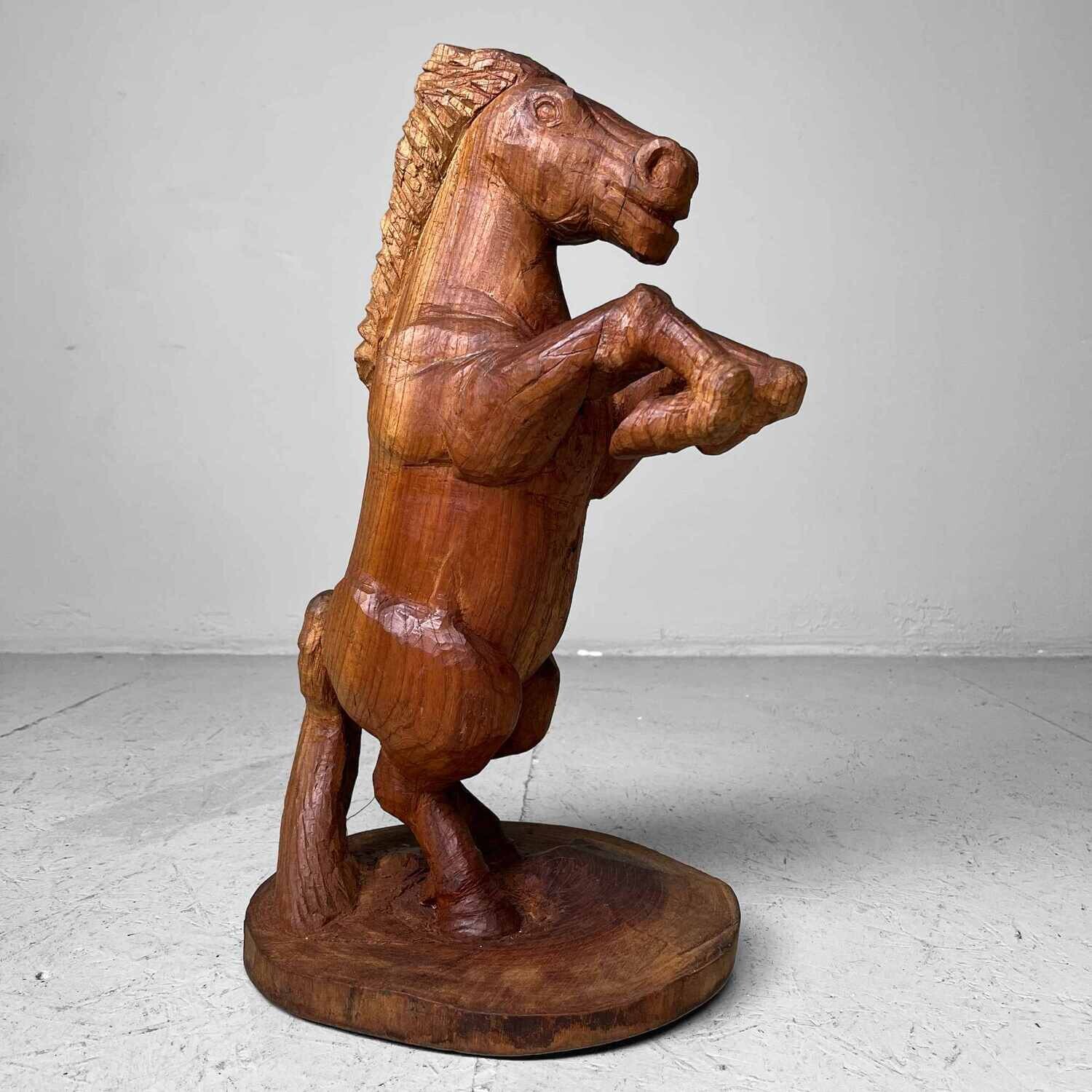 Wooden Horse Mingei Folk Art Japan, 1950s.