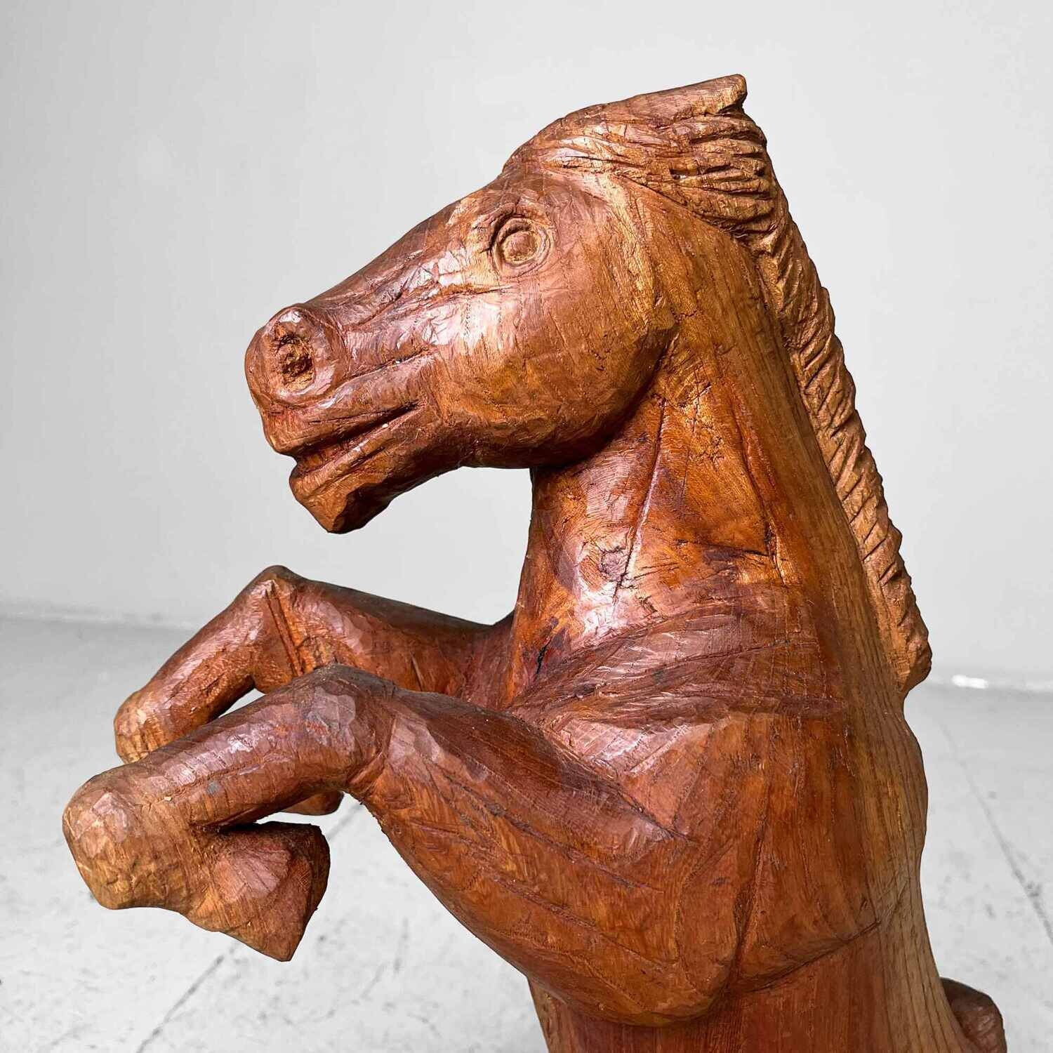 Wooden Horse Mingei Folk Art Japan, 1950s.